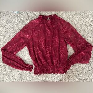 Elegant Lace Burgundy Top